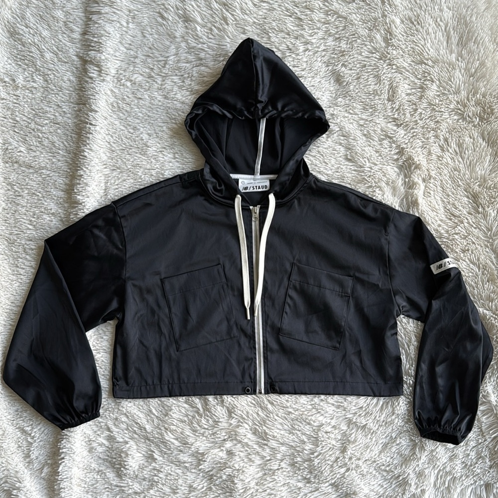 New Balance X Staud satin boxy jacket sz small black - Picture 6 of 9